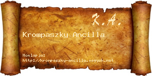 Krompaszky Ancilla névjegykártya